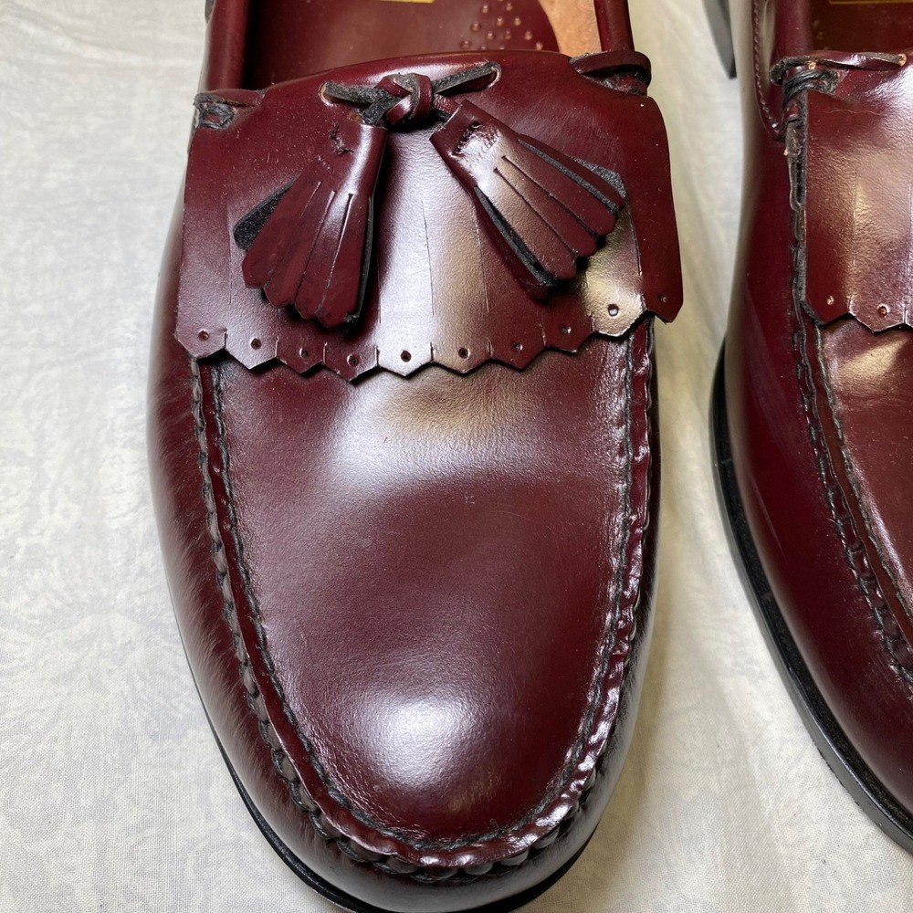 Stuart McGuire Tassel Loafers Mens 13 EEE Burgundy Leather Slip On Dress Shoes - Picture 4 of 16